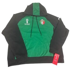FIFA World Cup Qatar 2022 Mexico Hoodie XXL Black & Green Cotton Blend